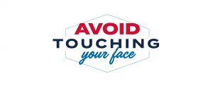 Line drawing shape, text says Avoid touching your face.